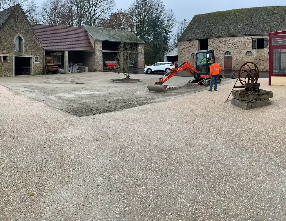 Aménagement d'une cour de ferme